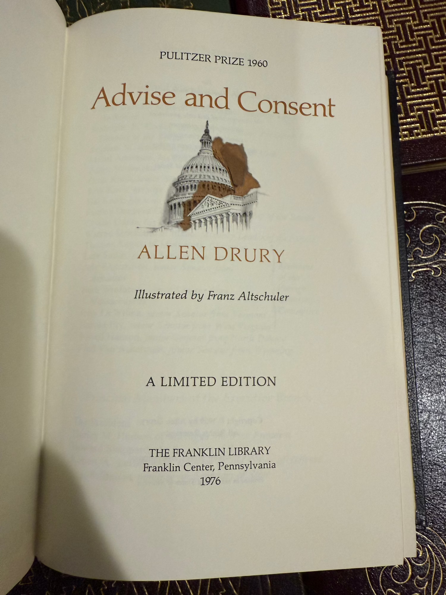 Advice and Consent by Allen Drury (Franklin)