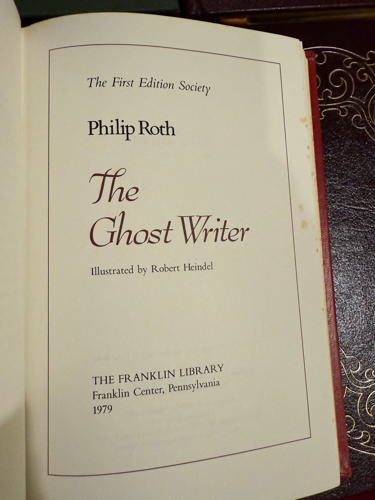 The Ghost Writer by Philip Roth (Franklin) First Edition